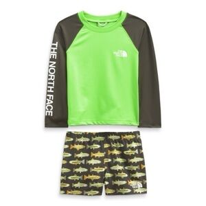 The North Face - Toddler Long Sleeve Sun Set fish 5T green